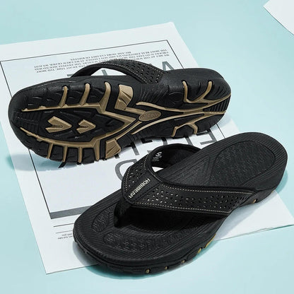 Mens Athletic Flip Flops with Arch Support and Nonslip Rubber Sole