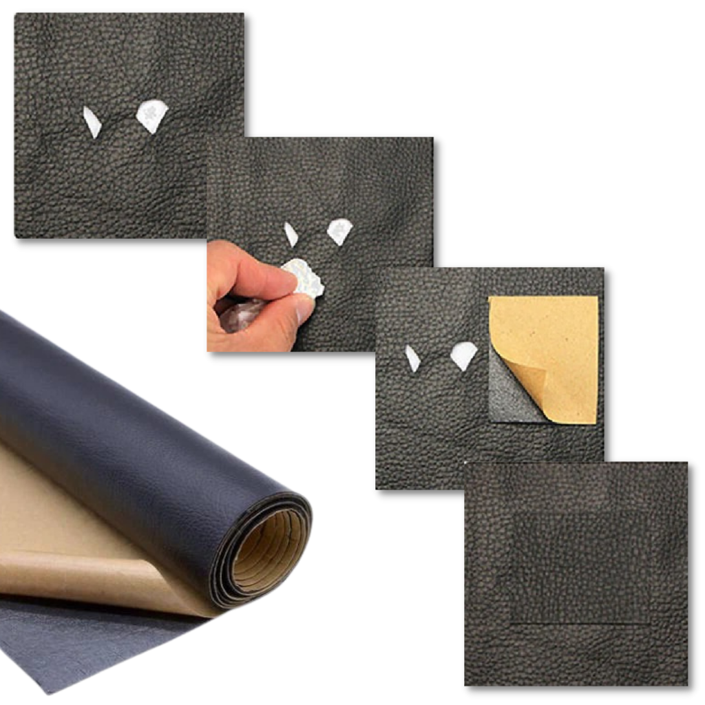 Adhesive Upholstery Repair Patch with Self-Stick Backing and Water Resistant Surface