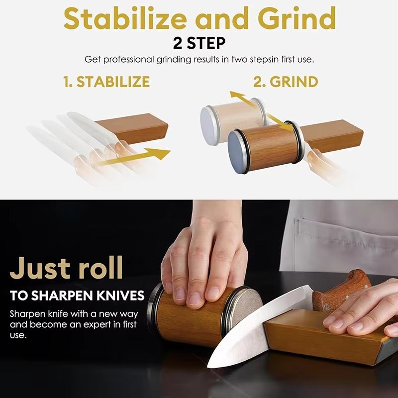 Magnetic Knife Sharpener with Adjustable Angle Guide