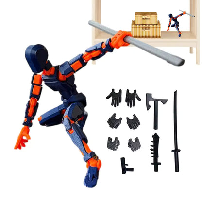 Articulated Action Figure with 13 Movable Joints for Drawing and Stop Motion Animation
