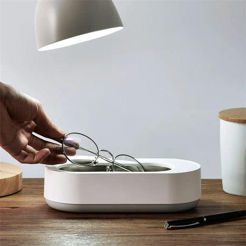 Ultrasonic Cleaner with High Frequency Vibration and Battery Operation for Eyeglasses, Jewelry, Dental Trays