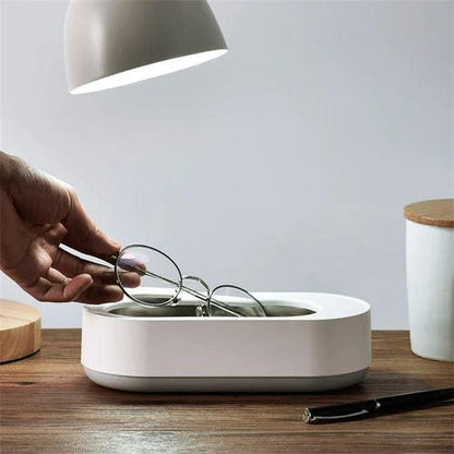 Ultrasonic Cleaner with High Frequency Vibration and Battery Operation for Eyeglasses, Jewelry, Dental Trays