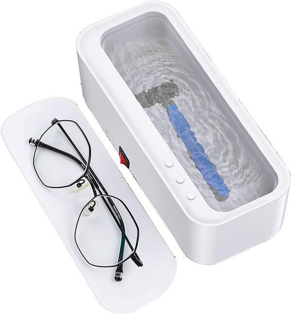 Ultrasonic Cleaner with High Frequency Vibration and Battery Operation for Eyeglasses, Jewelry, Dental Trays