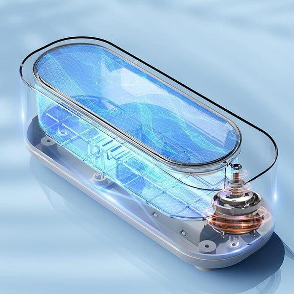 Ultrasonic Cleaner with High Frequency Vibration and Battery Operation for Eyeglasses, Jewelry, Dental Trays