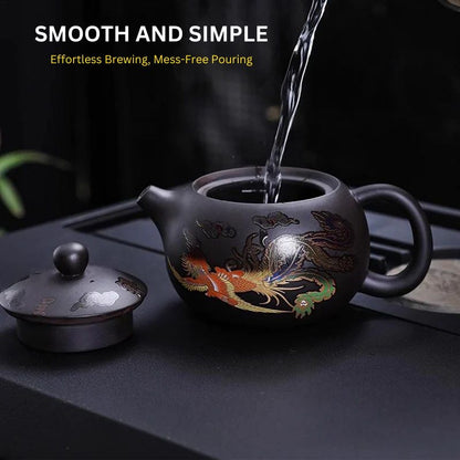 Mystical Color-Changing Dragon and Phoenix Teapot