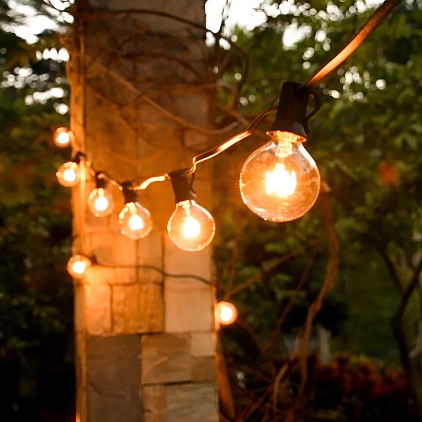 Warm White LED String Lights with Shatterproof Plastic Housing and Extendable Cord, 15m or 30m