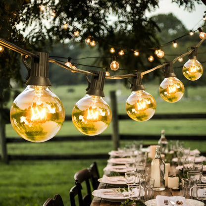 Warm White LED String Lights with Shatterproof Plastic Housing and Extendable Cord, 15m or 30m