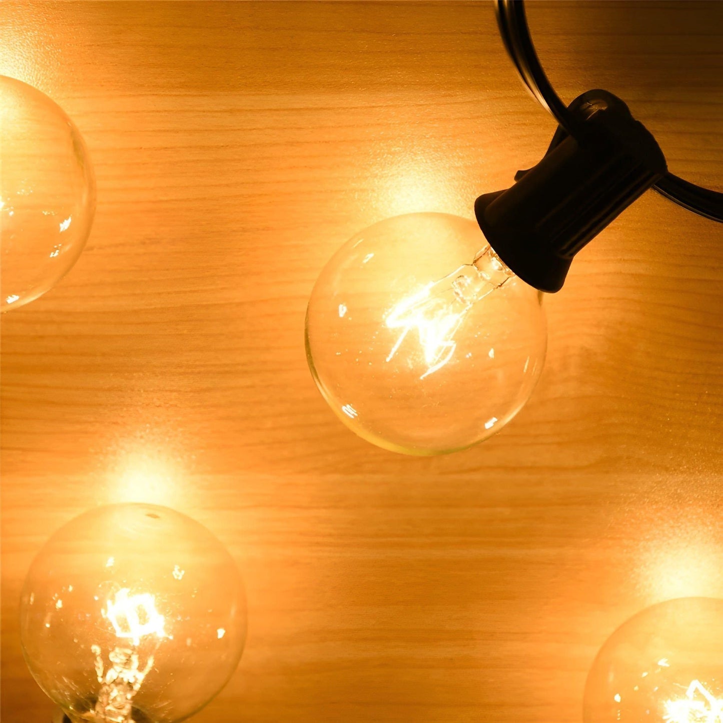 Warm White LED String Lights with Shatterproof Plastic Housing and Extendable Cord, 15m or 30m