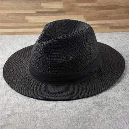 Palm Straw Wide Brim Hat with Handwoven Construction and Natural Tan Finish