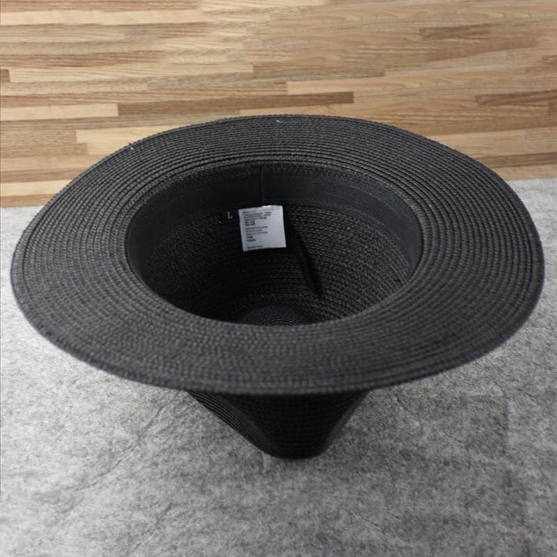 Palm Straw Wide Brim Hat with Handwoven Construction and Natural Tan Finish