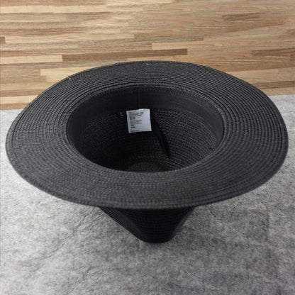 Palm Straw Wide Brim Hat with Handwoven Construction and Natural Tan Finish