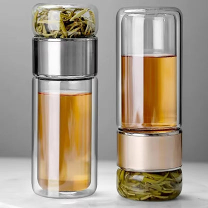 Double-Wall Glass Tea Infuser Bottle