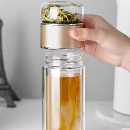 Double-Wall Glass Tea Infuser Bottle