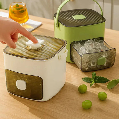 Press Action Ice Maker with Dual Trays and Storage Container, 48 Cube Capacity