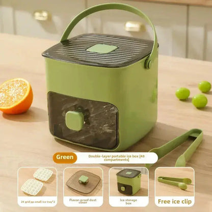 Press Action Ice Maker with Dual Trays and Storage Container, 48 Cube Capacity