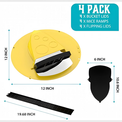 4-Pack Bucket Lid Mouse Trap