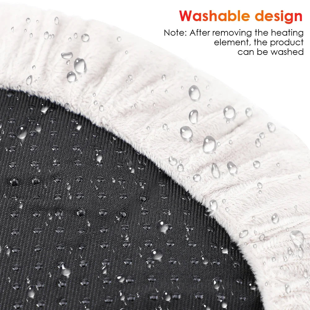 Electric Heated Foot Warmer with Plush Insulation and Washable Cover for Desk and Couch