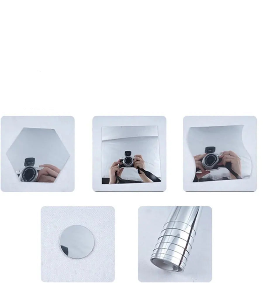 Self-Adhesive Mirror Film with Shatterproof Rounded Edges for Safe Installation