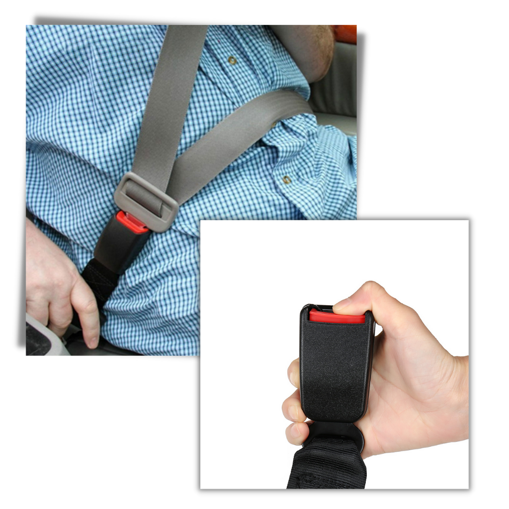 Seat Belt Extender with Stainless Steel Buckle and Polyester Webbing, 36cm Length