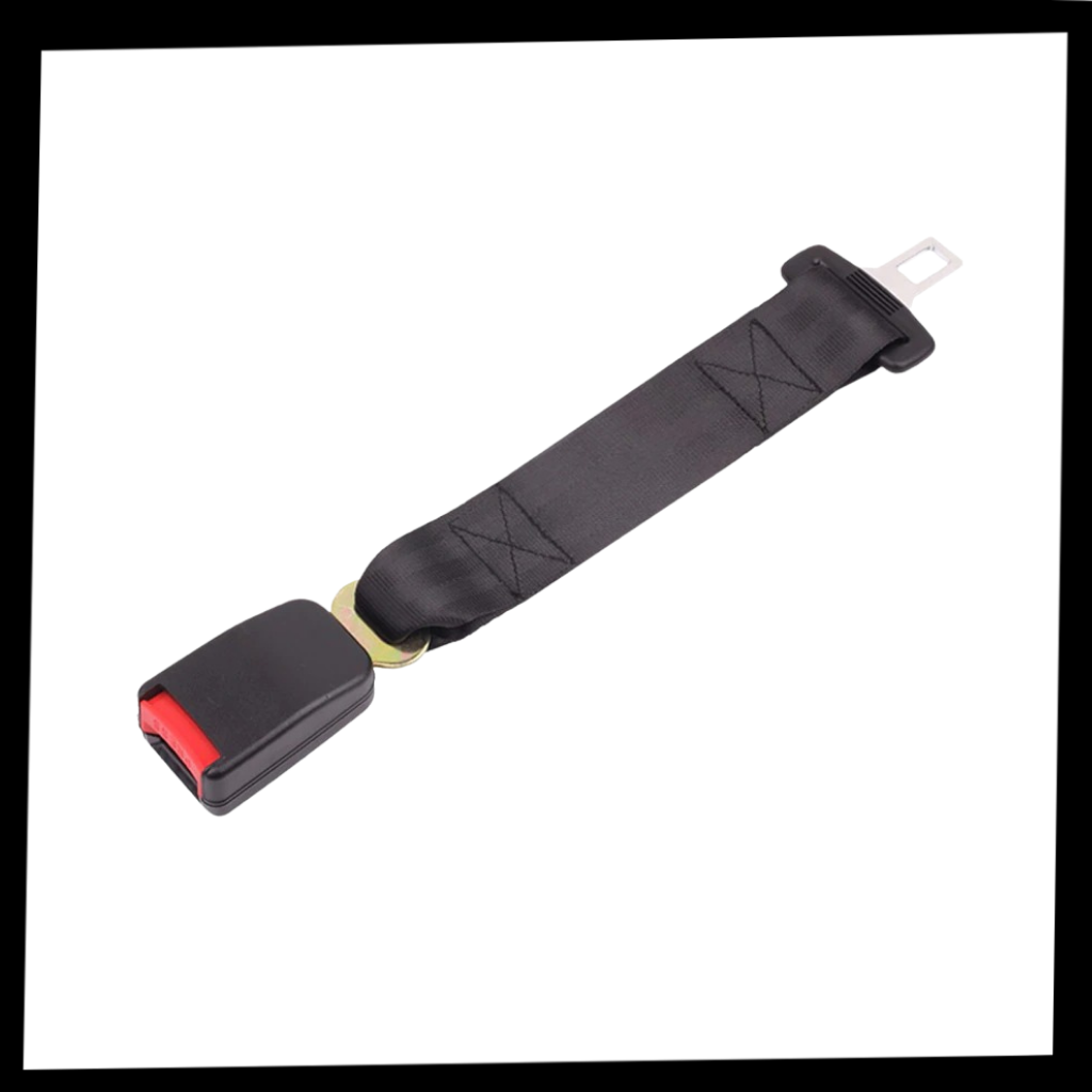 Seat Belt Extender with Stainless Steel Buckle and Polyester Webbing, 36cm Length