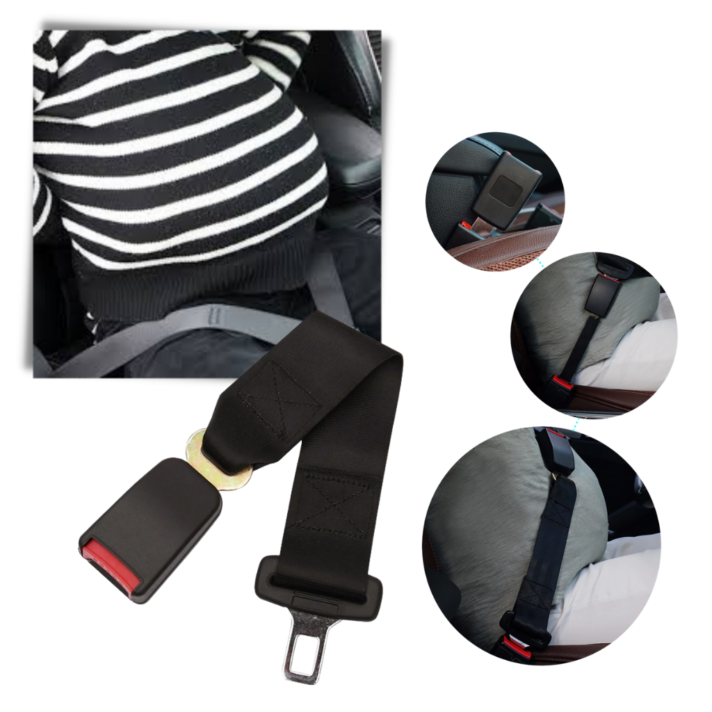 Seat Belt Extender with Stainless Steel Buckle and Polyester Webbing, 36cm Length