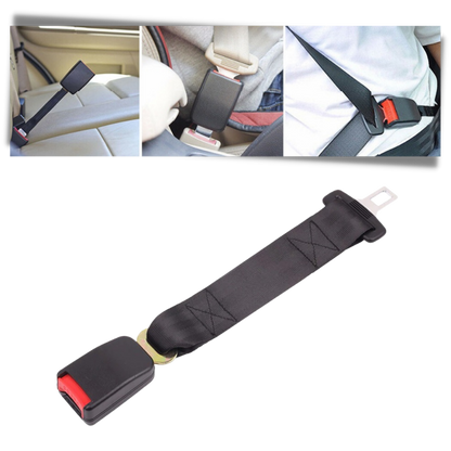 Seat Belt Extender with Stainless Steel Buckle and Polyester Webbing, 36cm Length