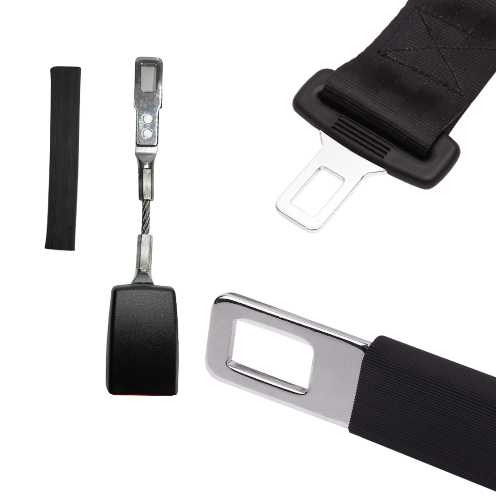 Seat Belt Extender with Stainless Steel Buckle and Polyester Webbing, 36cm Length