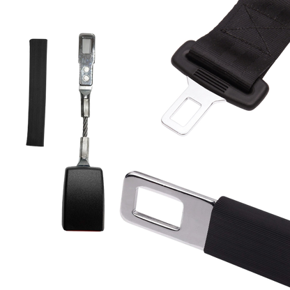 Seat Belt Extender with Stainless Steel Buckle and Polyester Webbing, 36cm Length