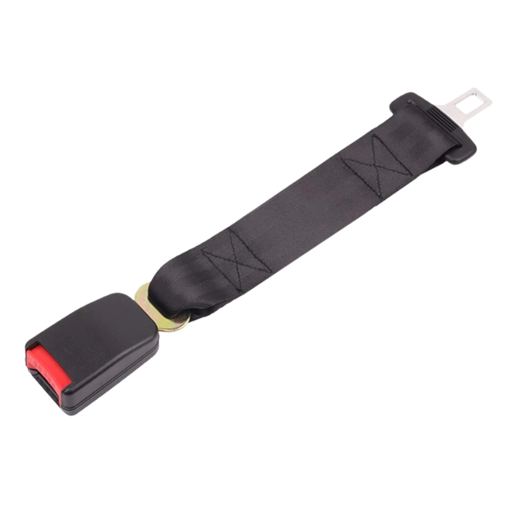 Seat Belt Extender with Stainless Steel Buckle and Polyester Webbing, 36cm Length