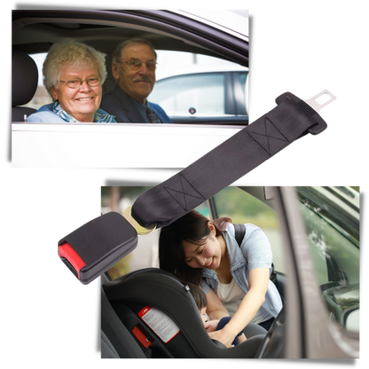 Seat Belt Extender with Stainless Steel Buckle and Polyester Webbing, 36cm Length