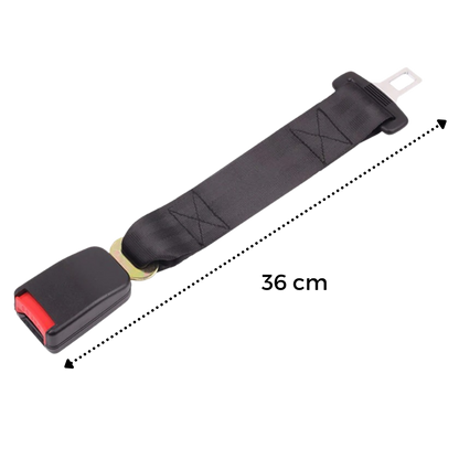Seat Belt Extender with Stainless Steel Buckle and Polyester Webbing, 36cm Length