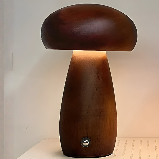Wooden Mushroom Lamp