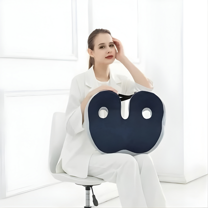 Contoured Memory Foam Seat Cushion with Adjustable Inserts and Non Slip Base for Office and Car