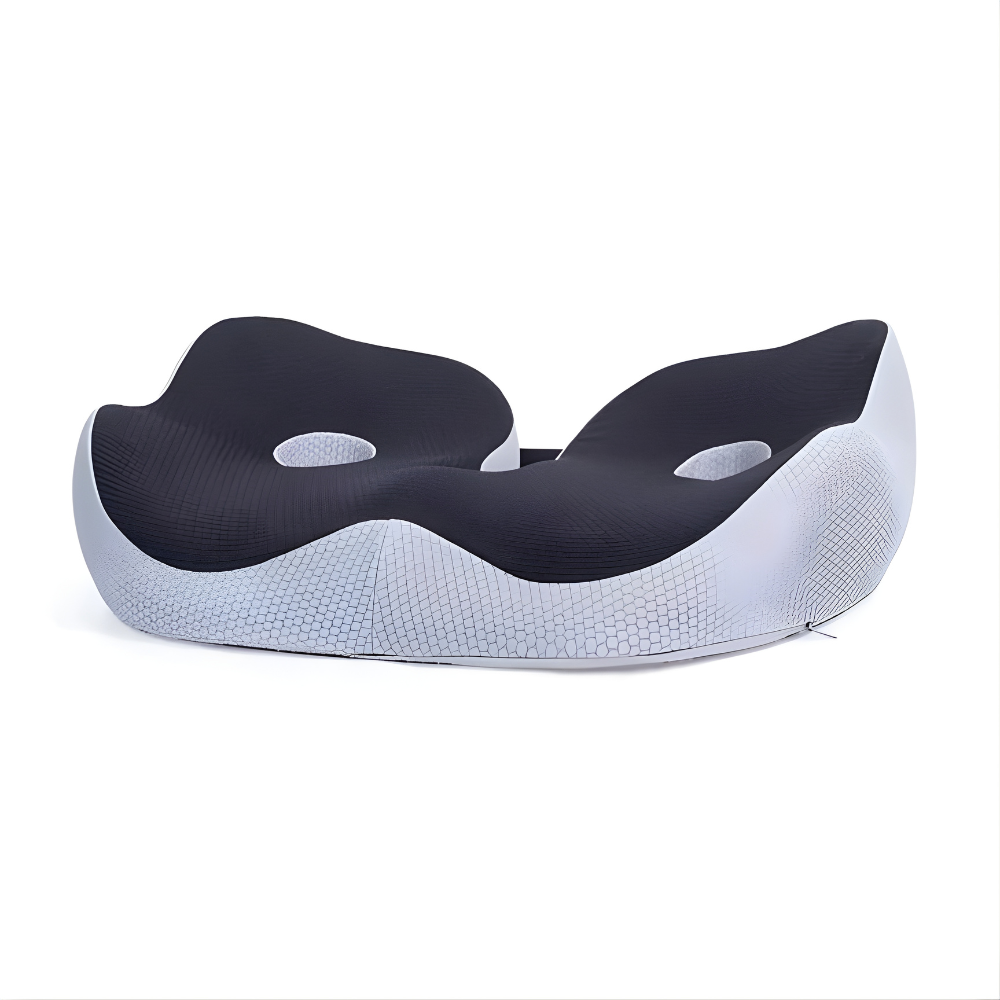 Contoured Memory Foam Seat Cushion with Adjustable Inserts and Non Slip Base for Office and Car