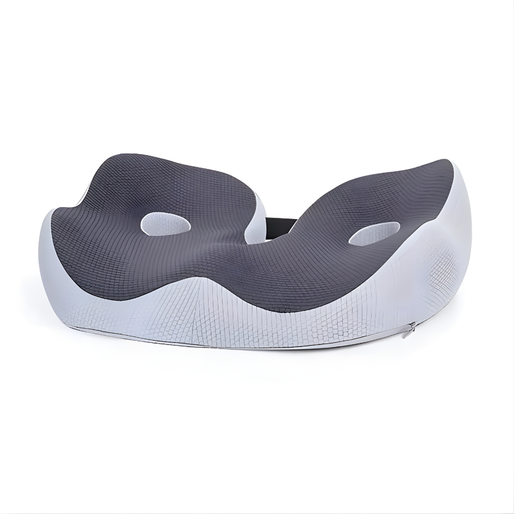 Contoured Memory Foam Seat Cushion with Adjustable Inserts and Non Slip Base for Office and Car