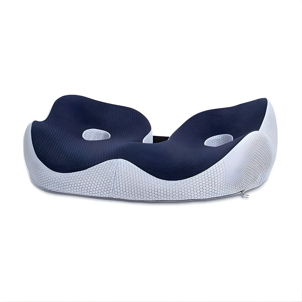 Contoured Memory Foam Seat Cushion with Adjustable Inserts and Non Slip Base for Office and Car