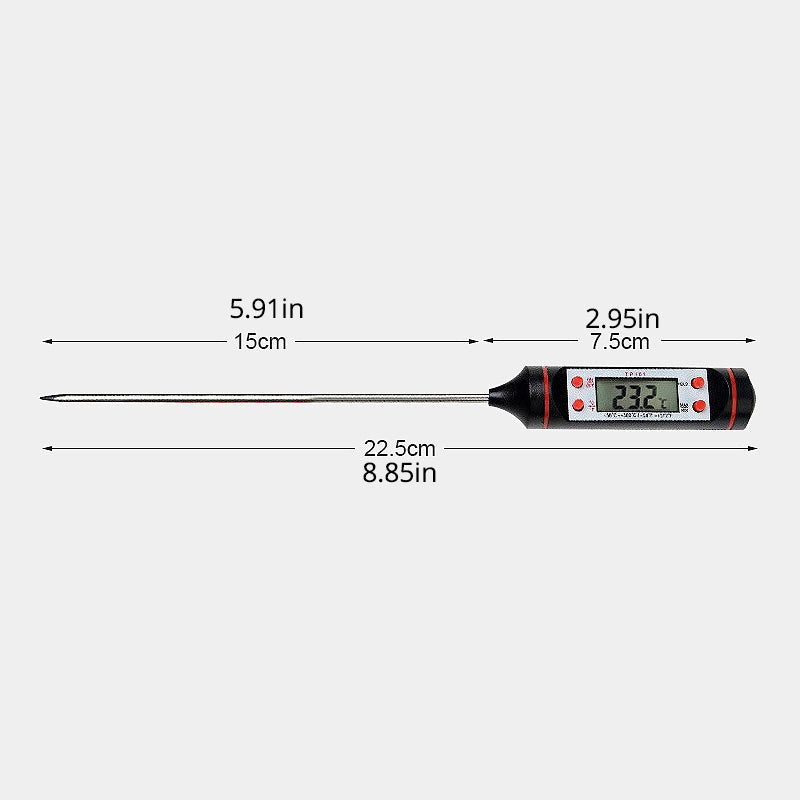 Digital Probe Cooking Thermometer with an LED Display, Hold Function and a Range of Minus 58 to 572 Degrees Fahrenheit