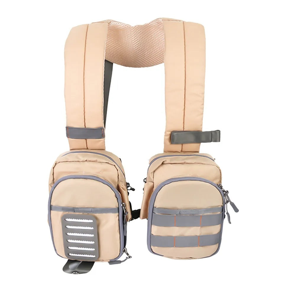 Fly Fishing Chest Bag with Adjustable Straps and Multiple Compartments, Water Resistant