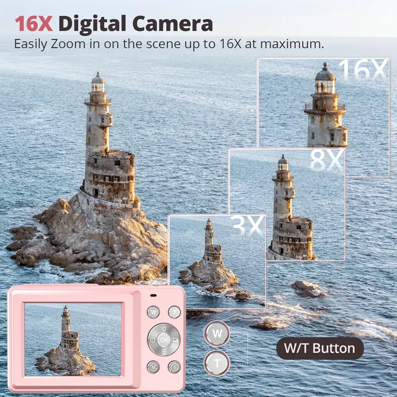 Vintage digital camera with 1080p and 32 GB SD card video recording - Lightweight and portable retro photography camera 4