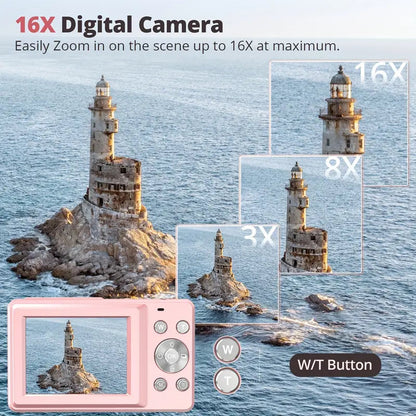 Vintage digital camera with 1080p and 32 GB SD card video recording - Lightweight and portable retro photography camera 4