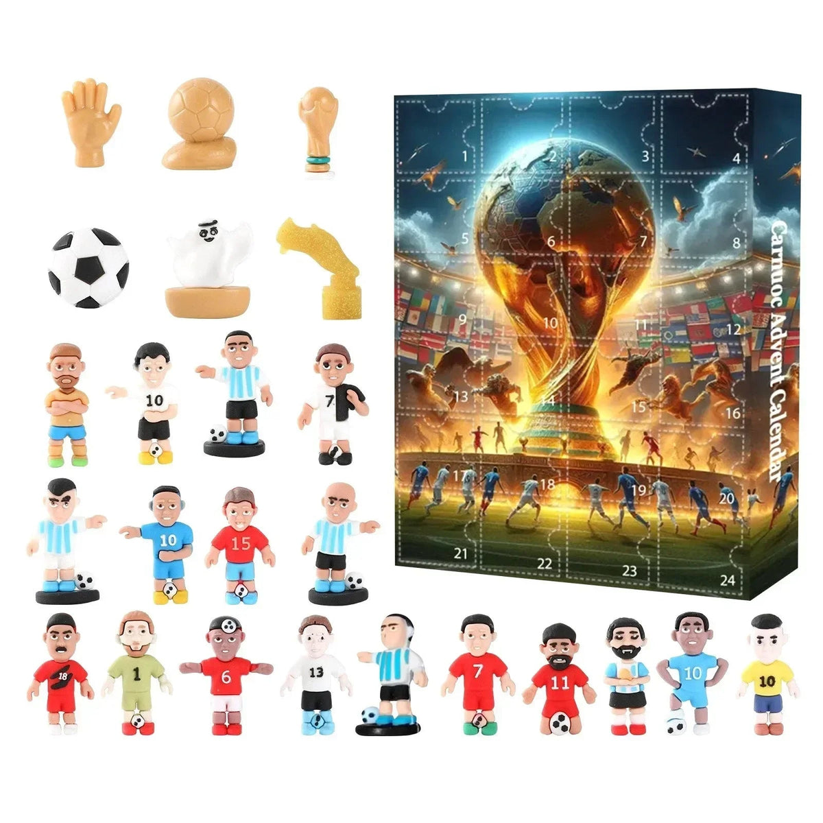 Football Themed Advent Calendar with 24 Daily Toy Surprises in 5 Style Options