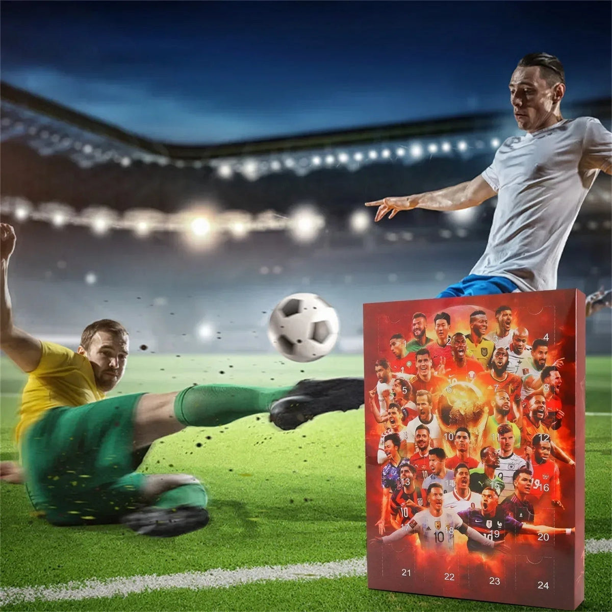 Football Themed Advent Calendar with 24 Daily Toy Surprises in 5 Style Options