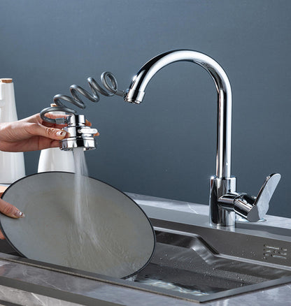 Faucet Extender with a 360 Degree Swivel, a Stretch Hose, Three Spray Modes and a Built In Filter
