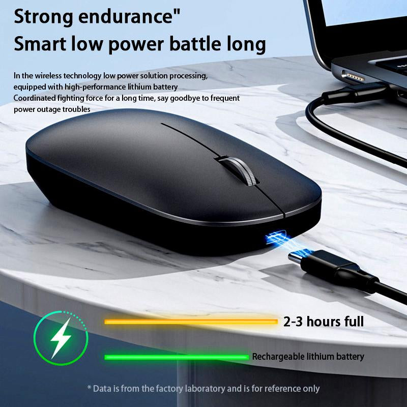 Rechargeable Dual Mode Wireless Mouse with Silent Buttons and Three Speed Levels in Black, Gray or White