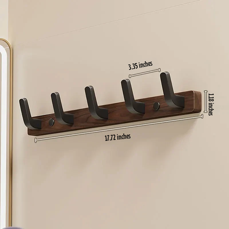 Minimalist Wall-Mounted Coat Hook with Wood & Metal Coat Holder
