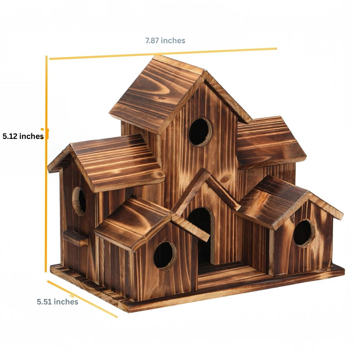 Handcrafted Wooden Birdhouse  Tree Birdhouse with 6 Holes