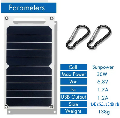 Waterproof Solar Panel with Portable USB Battery