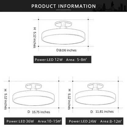 Modern LED Ceiling Light with Flush Mount Design for Interior Spaces