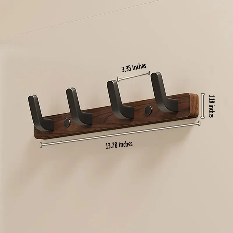 Minimalist Wall-Mounted Coat Hook with Wood & Metal Coat Holder