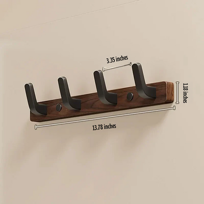 Minimalist Wall-Mounted Coat Hook with Wood & Metal Coat Holder